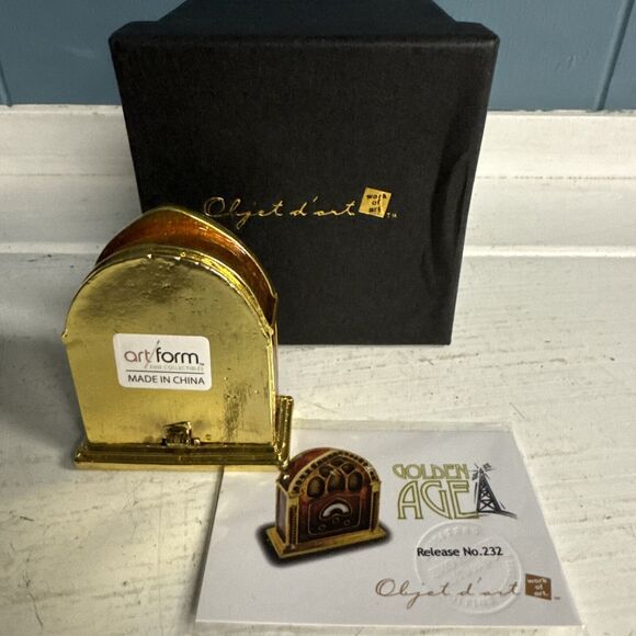 Objet d'Art Fine Collectible "Golden Age" Release # 232 Trinket Box NIB Rare - Picture 3 of 5